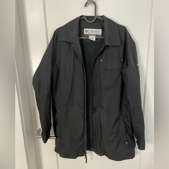 Columbia Black Rain Jacket Windbreaker Zip Up Women’s Large - Picture 2 of 4